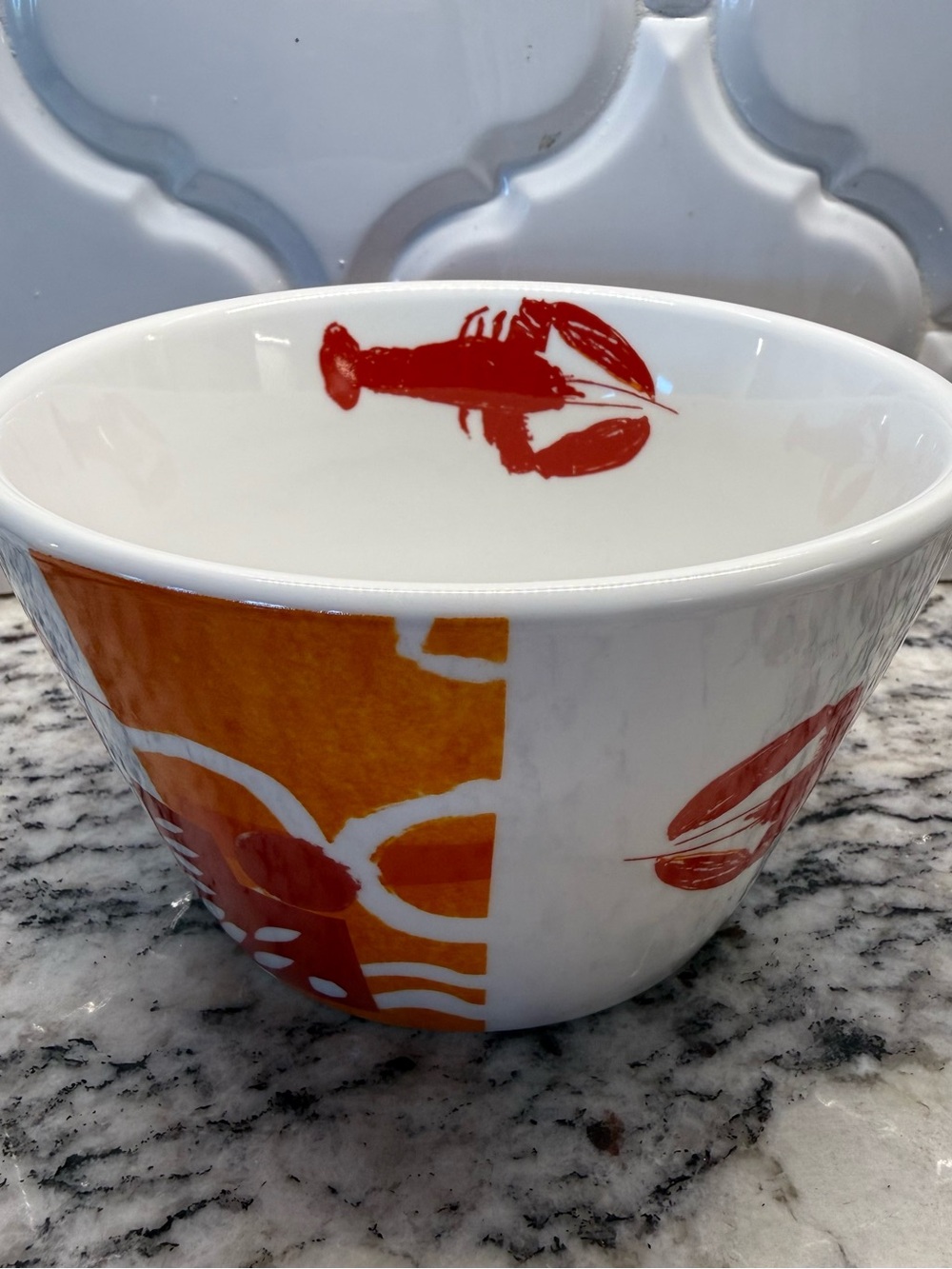 Crate&Barrel White Ceramic Lobster Dipping Bowl